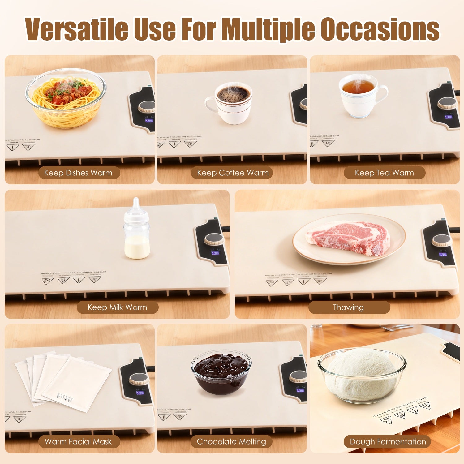 Food Warming Mat 23.6X15.8In 300W Fast Heating Electric Silicone